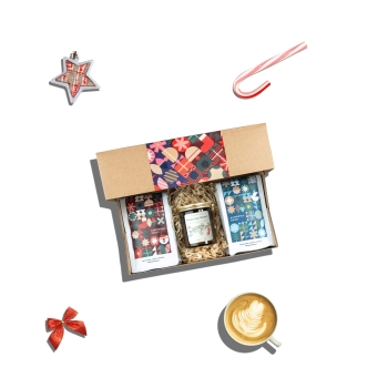 zestaw prezentowy - 2 kawy świąteczne + świeca sojowa